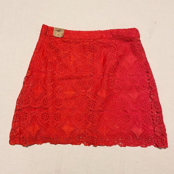 Hollister Red Lace Skirt Womens Size 5 - Picture 14 of 16